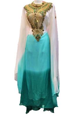 Multicolor georgette zari and stone work islamic farasha 1