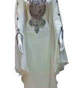 White georgette zari and stone work islamic farasha