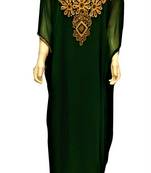 Green georgette zari and stone work islamic farasha