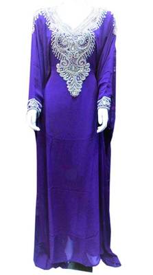 Blue georgette zari and stone work islamic farasha 1