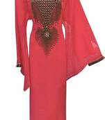 Peach georgette zari and stone work islamic farasha