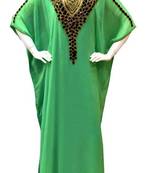 Green georgette zari and stone work islamic farasha