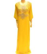 Yellow georgette zari and stone work islamic farasha