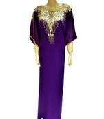 Purple georgette zari and stone work islamic farasha