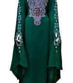 Green georgette zari and stone work islamic farasha