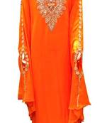 Orange georgette zari and stone work islamic farasha