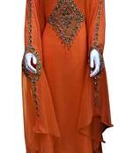 Orange georgette zari and stone work islamic farasha