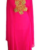Pink georgette zari and stone work islamic farasha