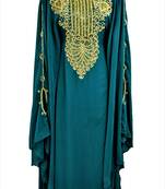 Green georgette zari and stone work islamic farasha