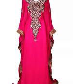 Pink georgette zari and stone work islamic farasha