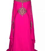 Pink georgette zari and stone work islamic farasha