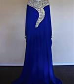 Blue georgette zari and stone work islamic farasha