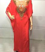 Peach georgette zari and stone work islamic farasha