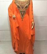 Orange georgette zari and stone work islamic farasha