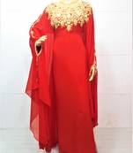 Maroon georgette zari and stone work islamic farasha