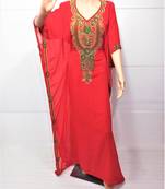 Peach  georgette zari and stone work islamic farasha