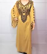 Beige georgette zari and stone work islamic farasha