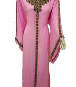 Pink georgette zari and stone work islamic kaftan