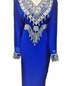 Blue georgette zari and stone work islamic kaftan