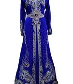 Blue georgette zari and stone work islamic kaftan