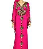 Pink georgette zari and stone work islamic kaftan