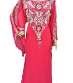 Pink georgette zari and stone work islamic kaftan
