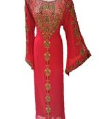 Pink georgette zari and stone work islamic kaftan
