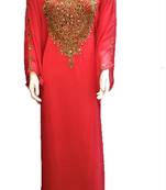 Peach georgette zari and stone work islamic kaftan