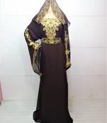 Black georgette zari and stone work islamic kaftan
