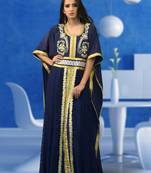 Blue Brasso And Creap Embroidered Islamic Kaftans