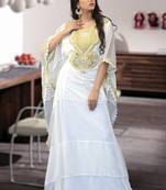 Off White Brasso And Creap Embroidered Islamic Kaftans