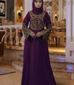 Violet Creap Embroidered Islamic Kaftans