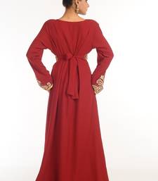 Red Embroidered Georgette Islamic Kaftan