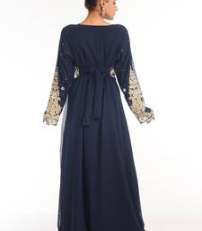 Black Embroidered Georgette Islamic Kaftan