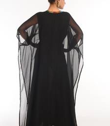 Black Embroidered Georgette Islamic Kaftan