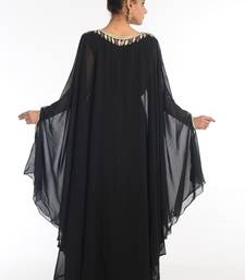 Black Embroidered Georgette Islamic Kaftan
