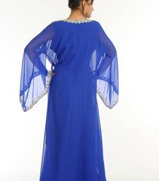 Royal Blue Embroidered Georgette Islamic Kaftan