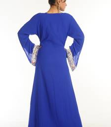 Royal Blue Embroidered Georgette Islamic Kaftan