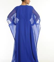 Royal Blue Embroidered Georgette Islamic Kaftan