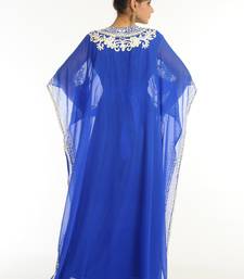 Royal Blue Embroidered Georgette Islamic Kaftan