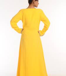 Yellow Embroidered Georgette Islamic Kaftan