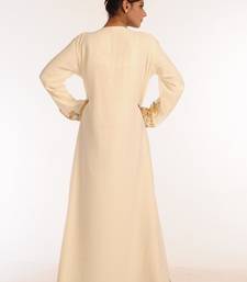 Cream Embroidered Georgette Islamic Kaftan