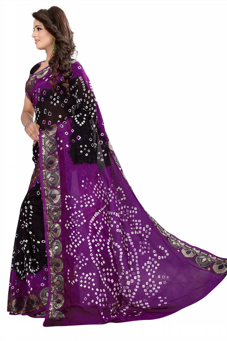 Purple art silk saree with blouse - Fabrica Fab - 2655847