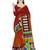 Red printed art silk saree with blouse