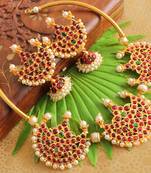 Beautiful Handmade Kemp Green Temple Necklace Set   