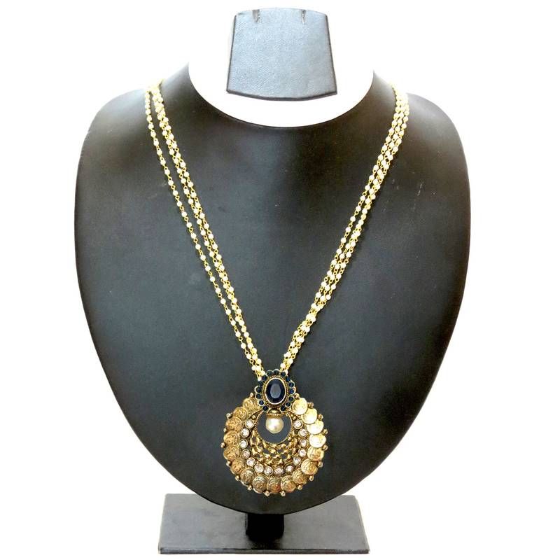 Blue Coin Necklace Set SriyasCreations 358254