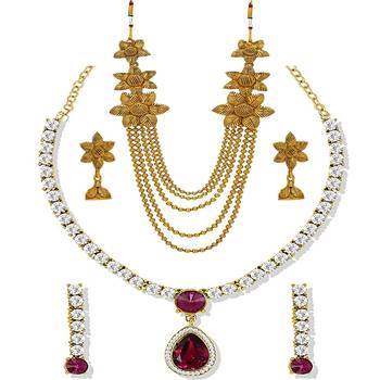 Pink crystal necklaces 1