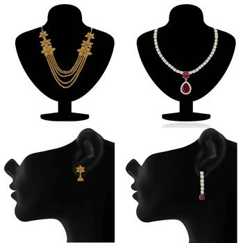Pink crystal necklaces 2