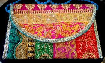 hand bag with hand embroidered patch work 1