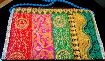 hand bag with hand embroidered patch work 2